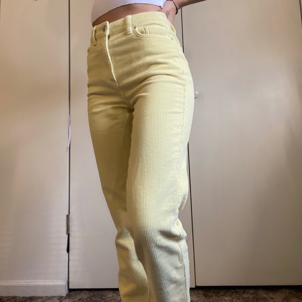 BDG yellow corduroy mom jeans